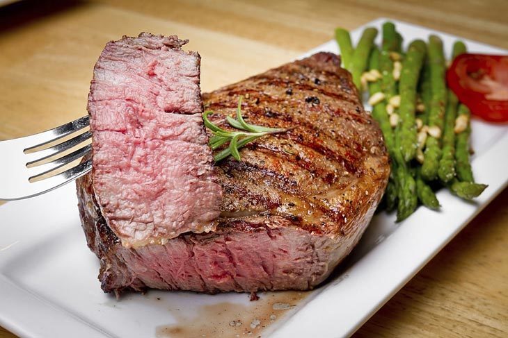 Steak in shop toaster oven