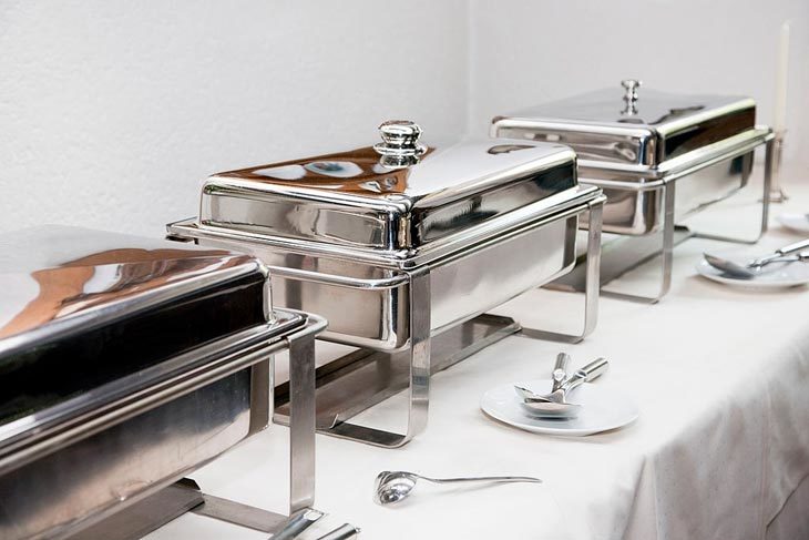 Utilize a chafing dish