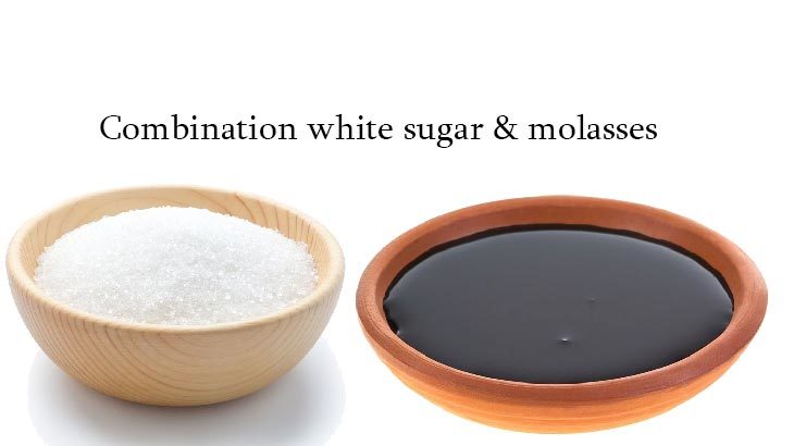 white sugar and molassess
