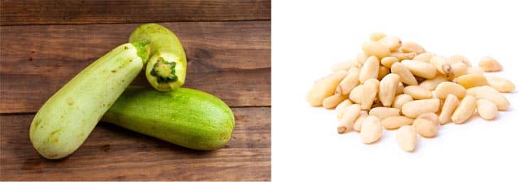 Zucchini vs pine nuts