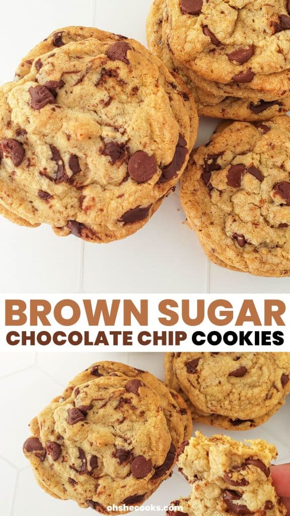 The Best Brown Sugar Chocolate Chip Cookie Recipe - Oh She Cooks Recipes