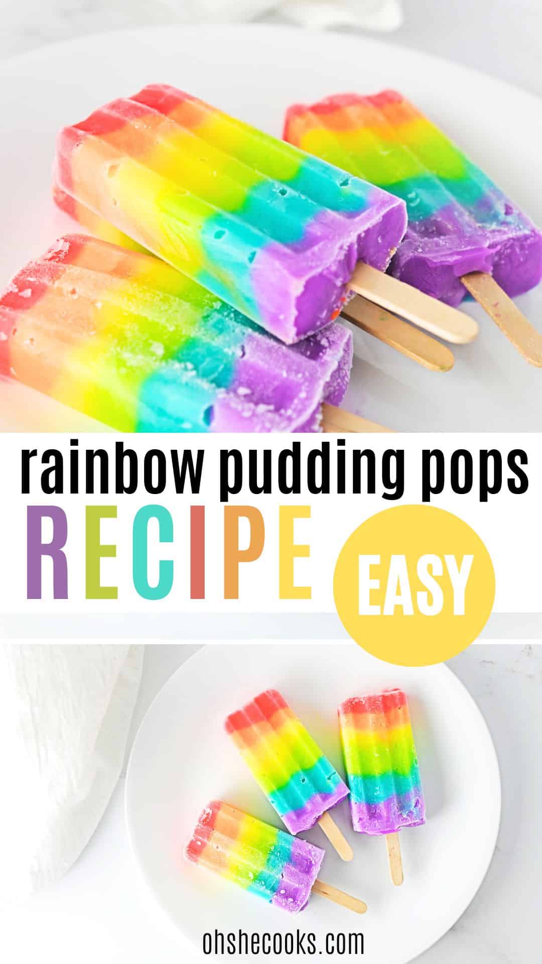 rainbow pudding pops recipe